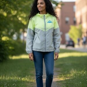 Nike Women's Bright Lime and Gray  Light weight Jacket 499